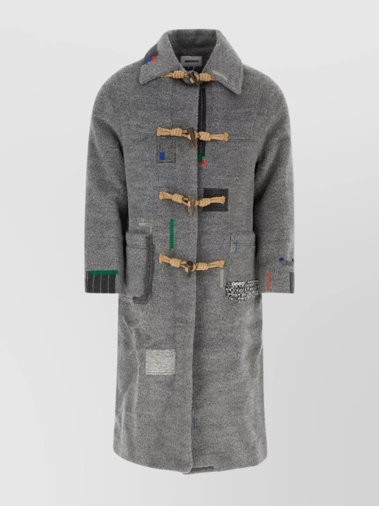 Shop Ader Error Coat Wool Blend Patchwork Design