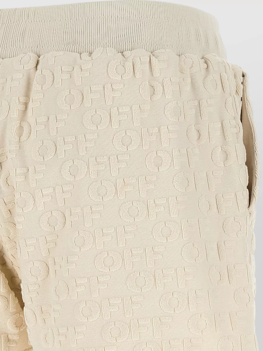 Off-White Cotton Jacquard Terry Relaxed-Fit Shorts