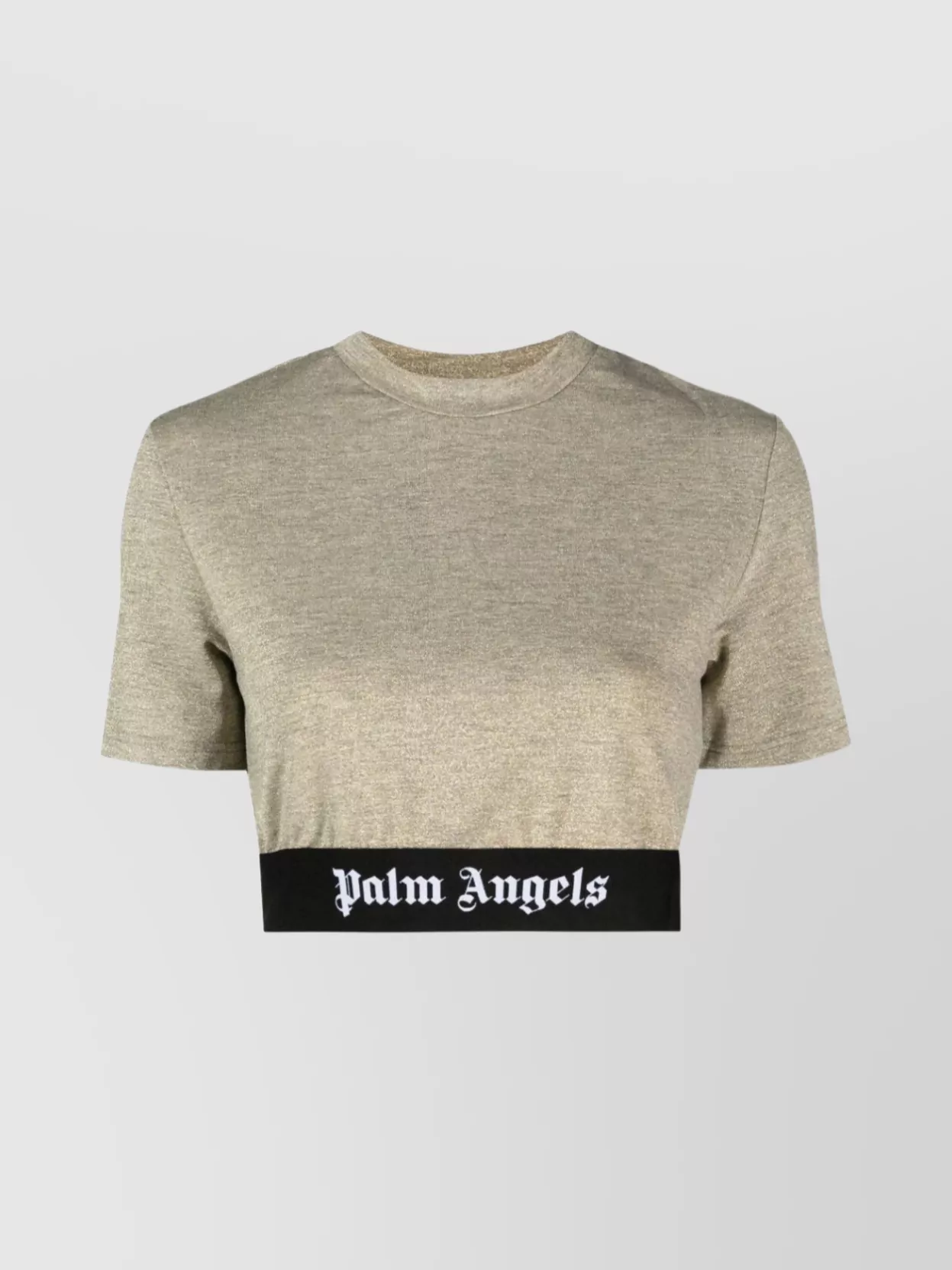 Palm Angels Textured Crewneck Crop T-Shirt