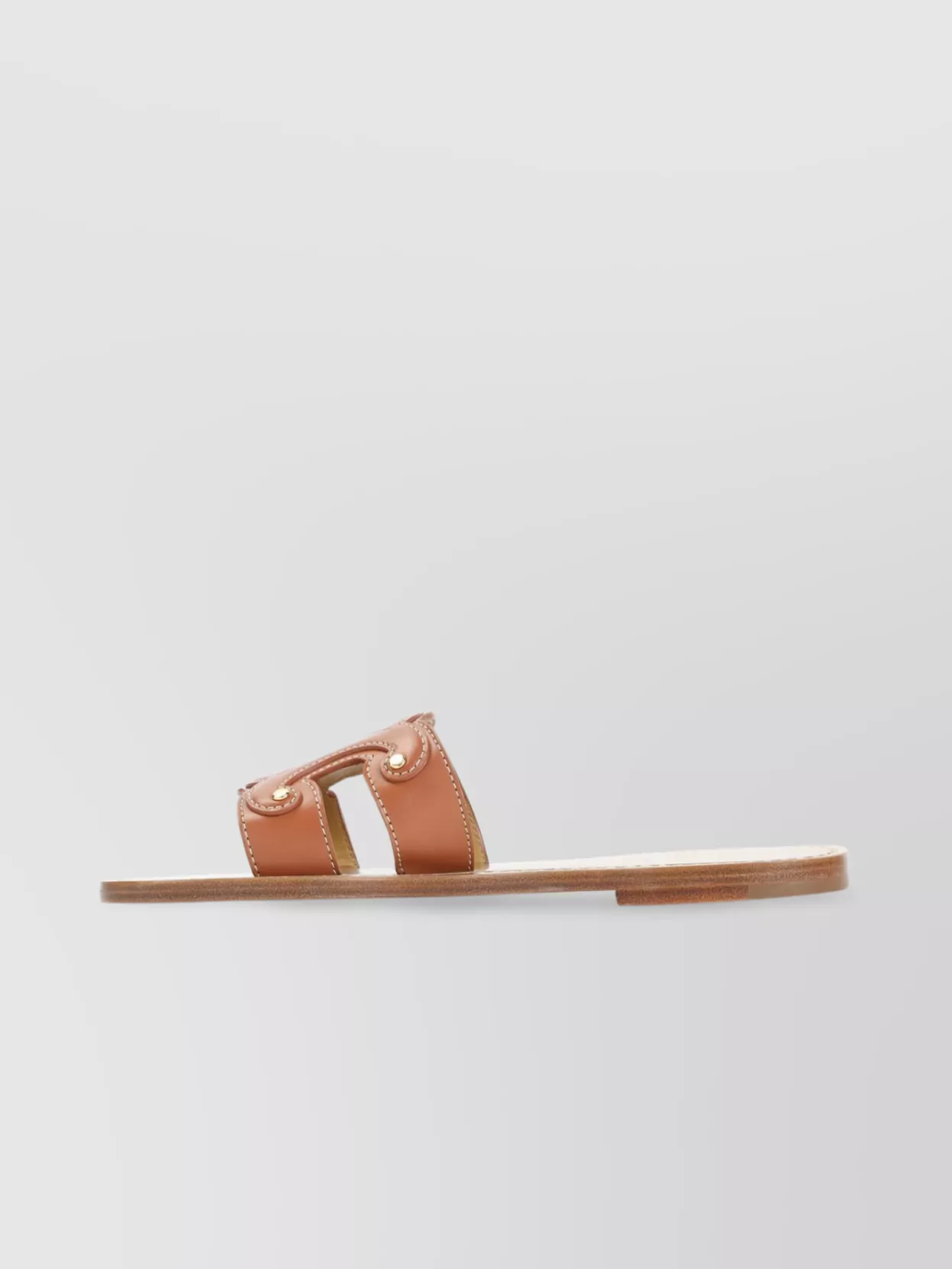 Celine Studded Strap Cut-out Mule In Blue