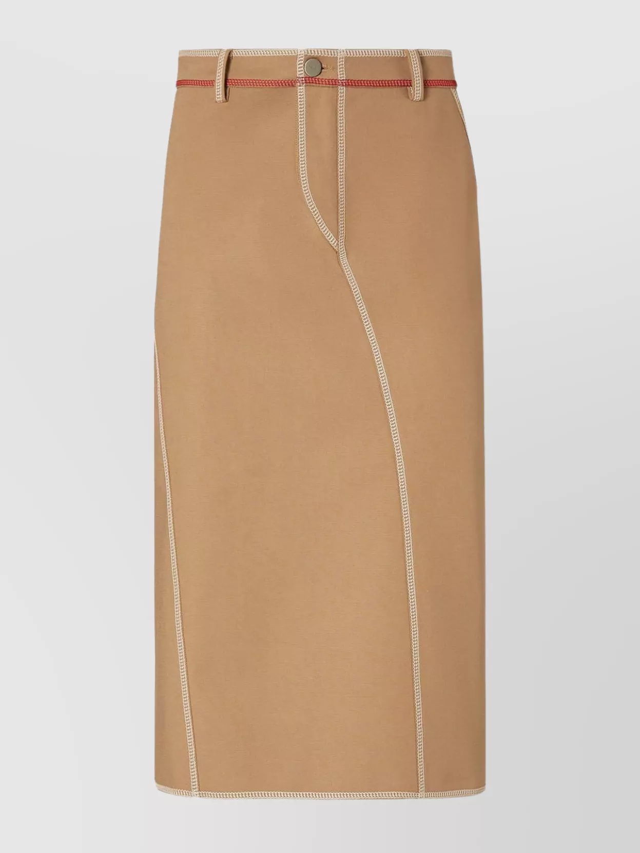 Fendi Compact Skirt Back Pockets In Neutral