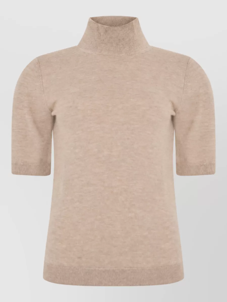 S Max Mara Wool high-neck short-sleeve sweater