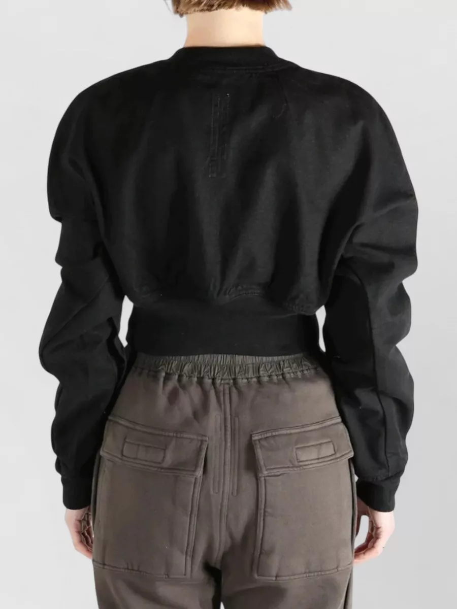 Rick Owens Drkshdw Cotton Ribbed Cropped Jacket