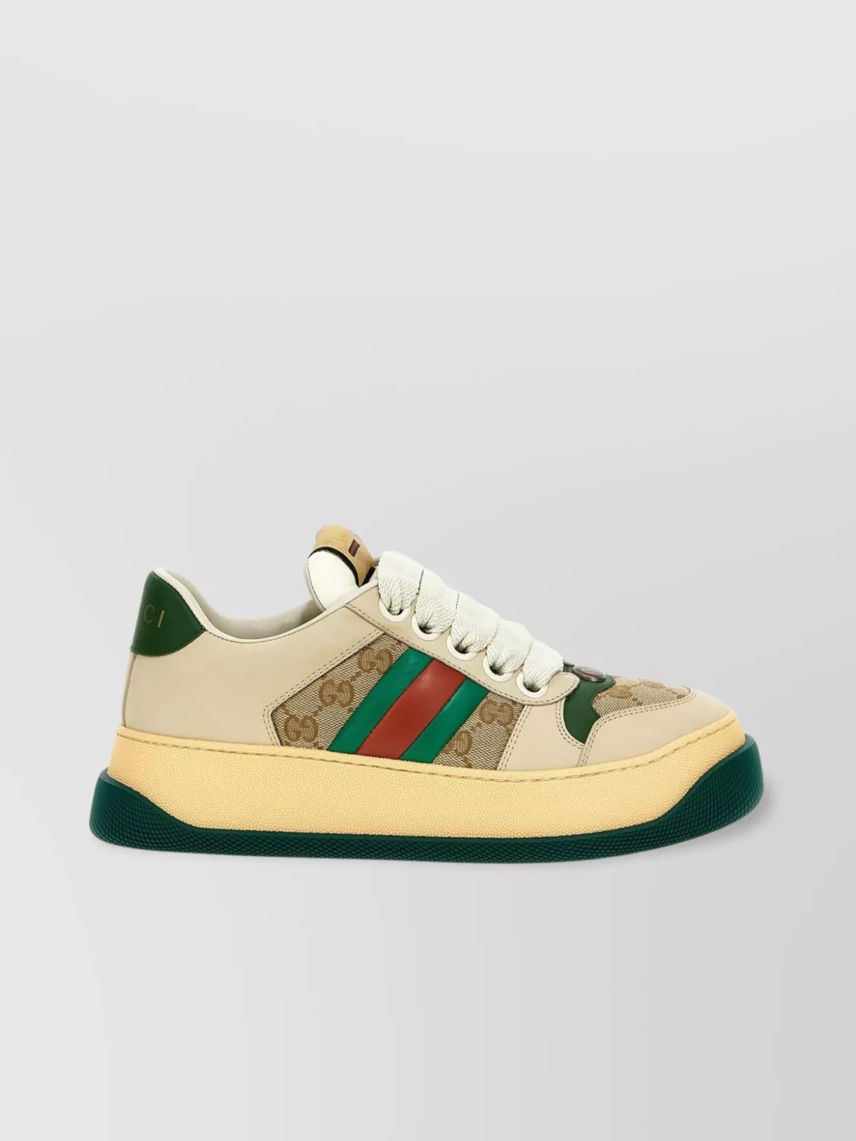 Shop Gucci Stripes Low-top Sneakers Round Toe Multicolor