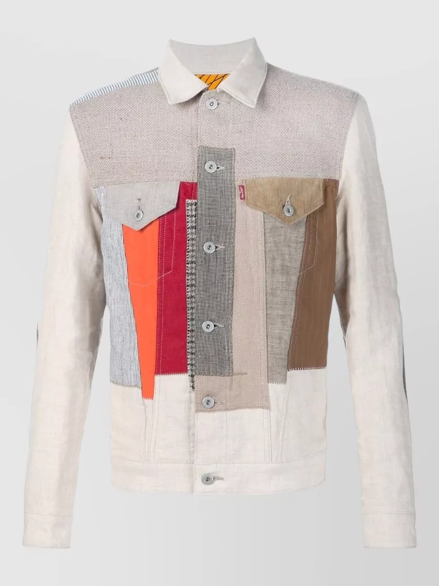 Junya Watanabe Linen floral print single breasted coat