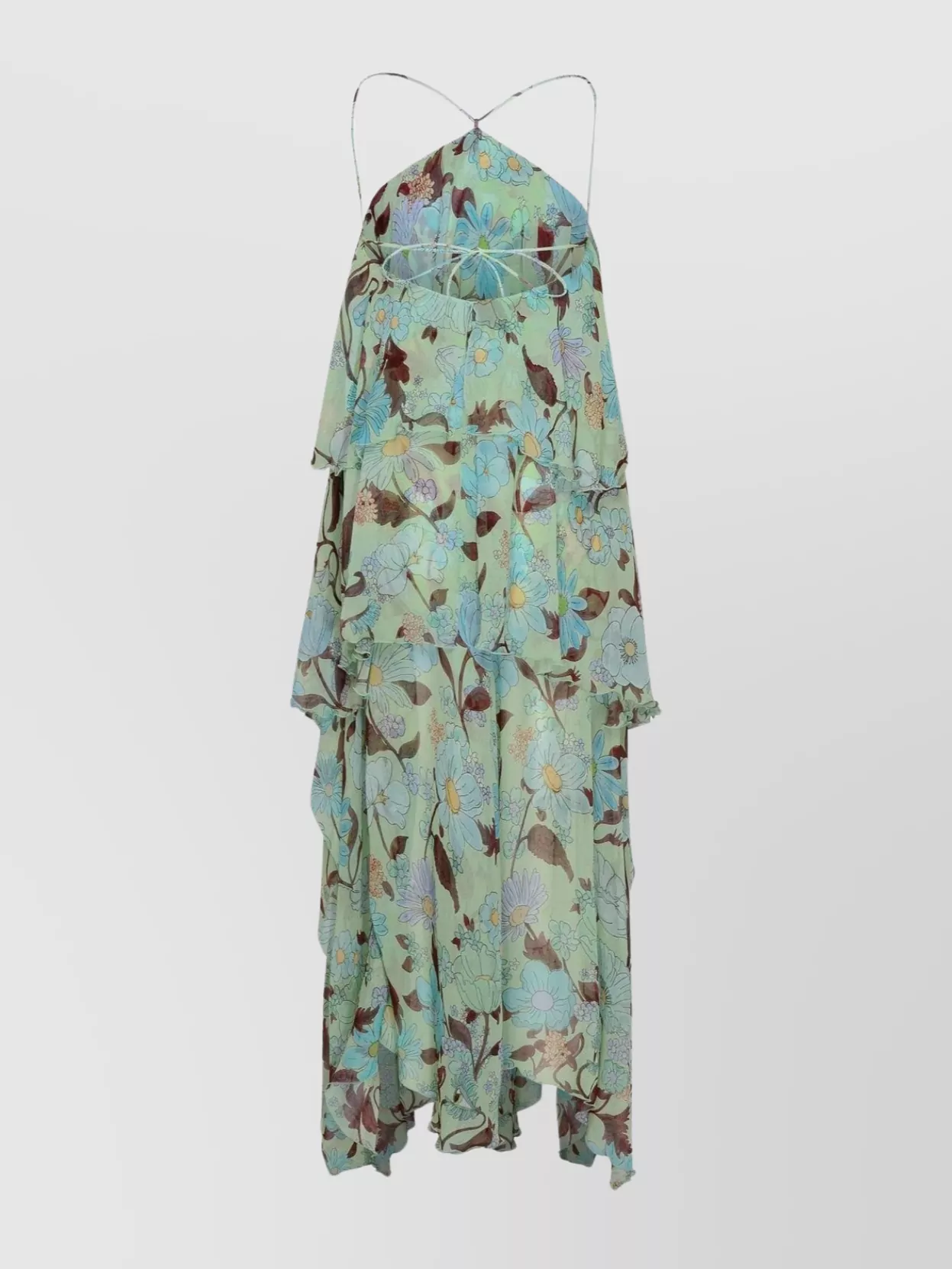 Stella Mccartney Layered Floral Print Silk Dress
