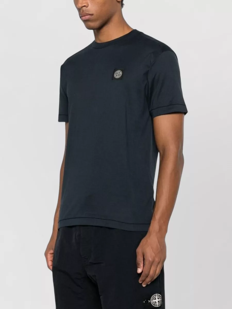 Stone Island Crew Neck T Shirt Contrasting Shoulder Panels