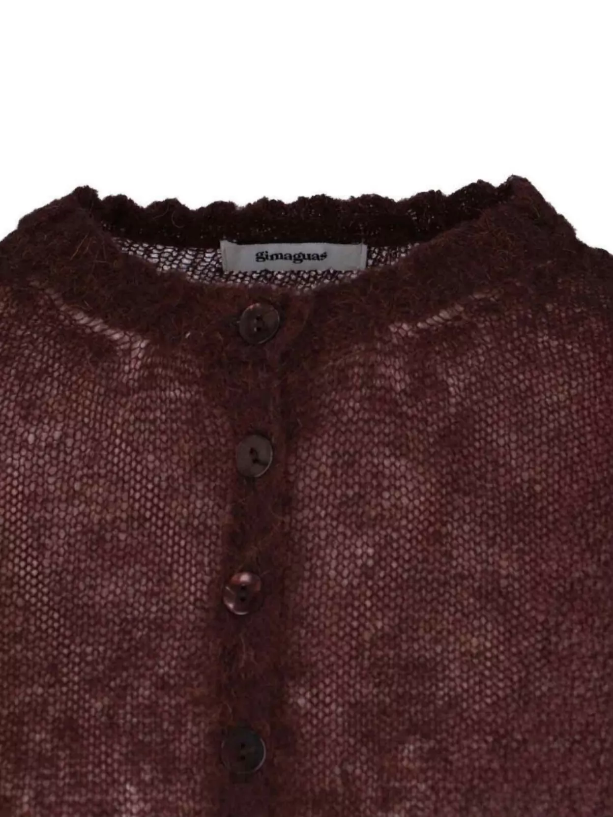 Gimaguas Sheer Crewneck Knitwear Scalloped Edge