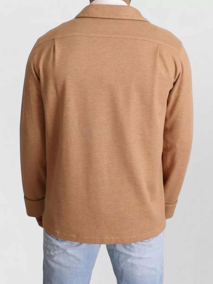 Dolce&Gabbana Cotton Camel Knit Button Collared Jacket