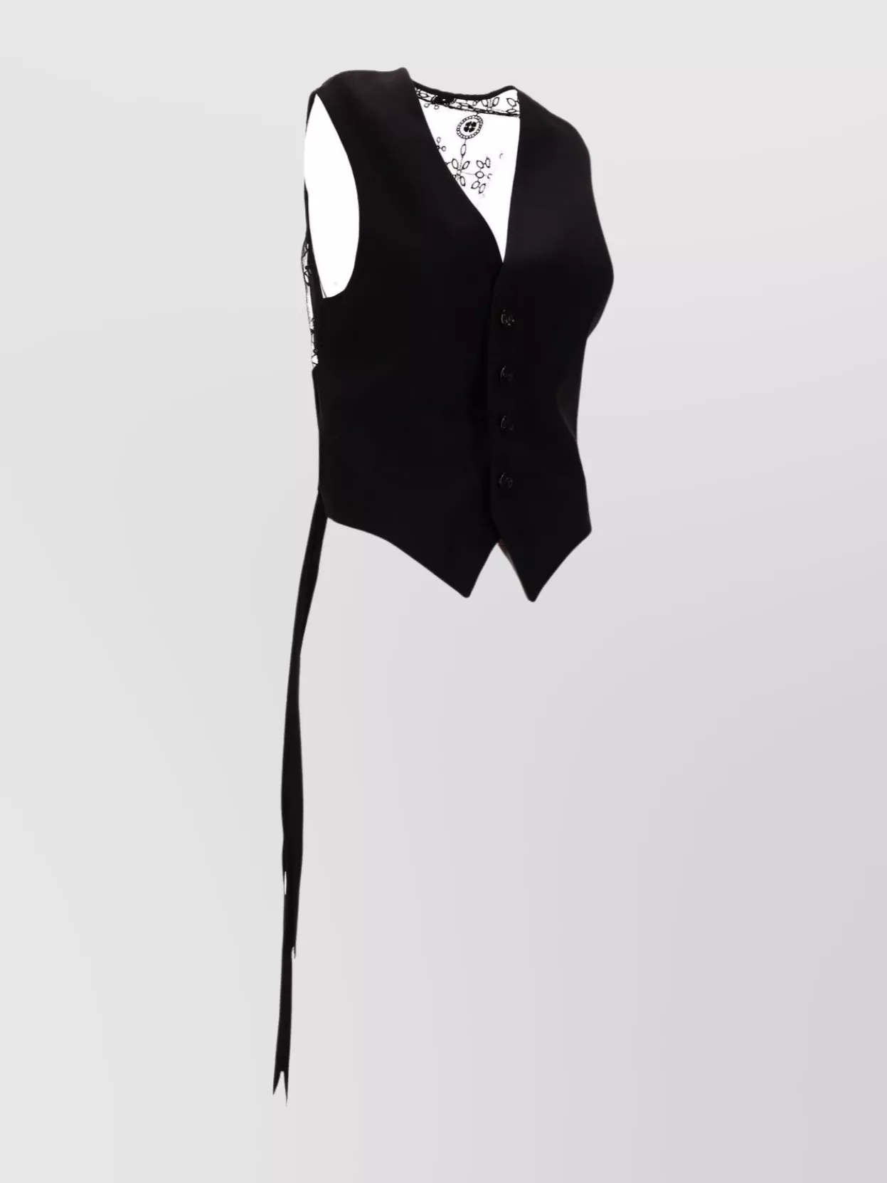 Ann Demeulemeester Sleeveless Waistcoat With V-Neckline And Lace Detailing