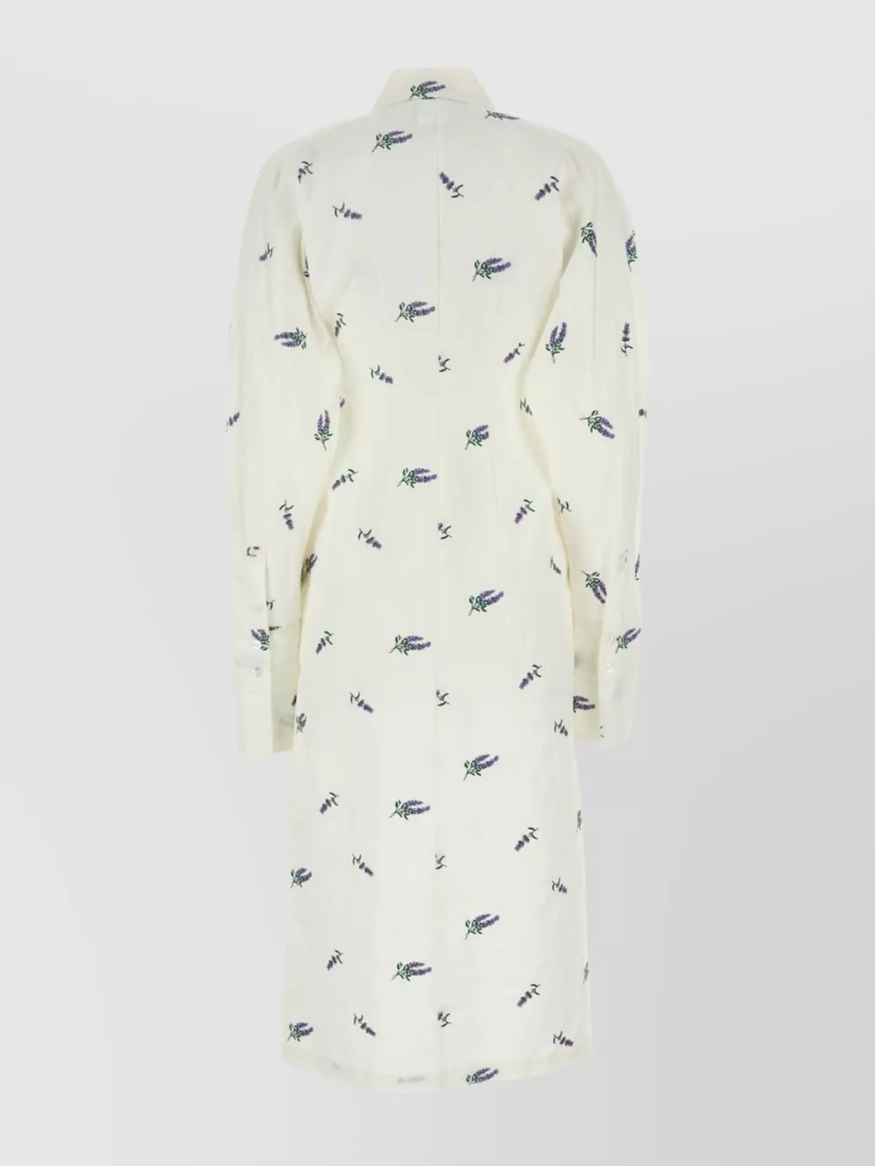 Sportmax Linen Blend Embroidered Shirt Dress In White