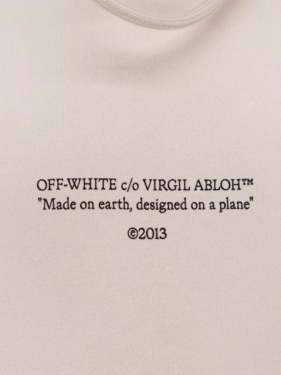 Off-White Cotton Logo Print Hoodie