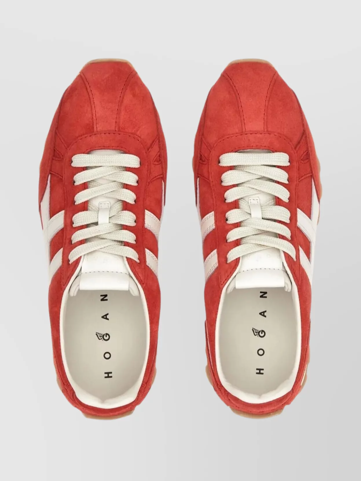 Hogan Suede Sneakers With Contrast Stripes And Rubber Sole