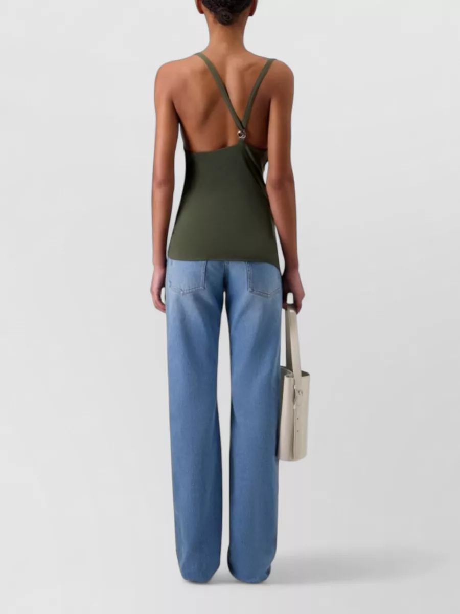 Coperni Draped Slim-Strap Tank Top