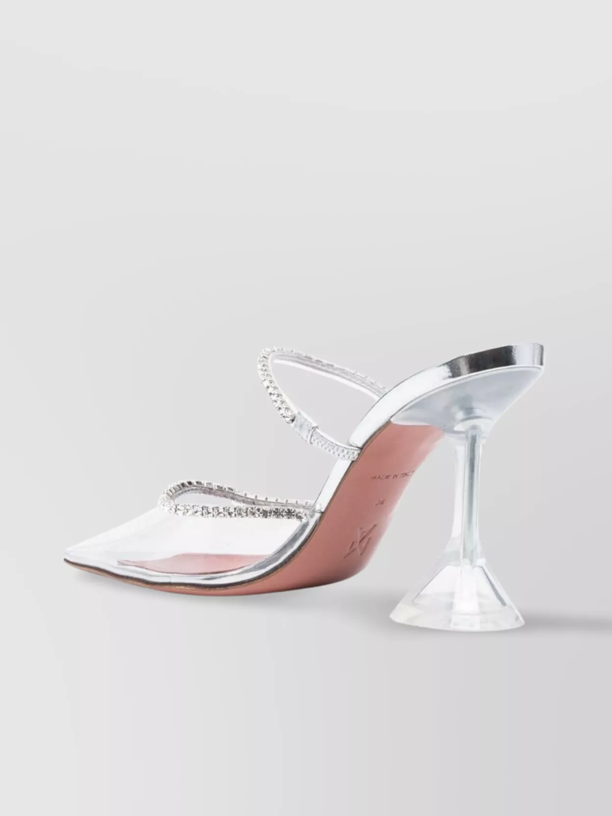 Amina Muaddi Gilda Glass Pvc Heel Mules