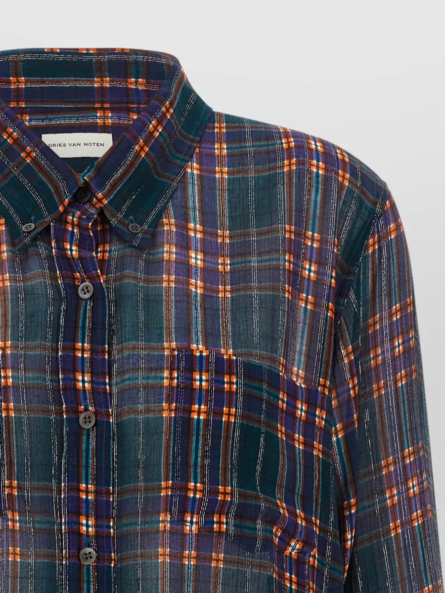 Dries Van Noten Checked Long-Sleeve Shirt