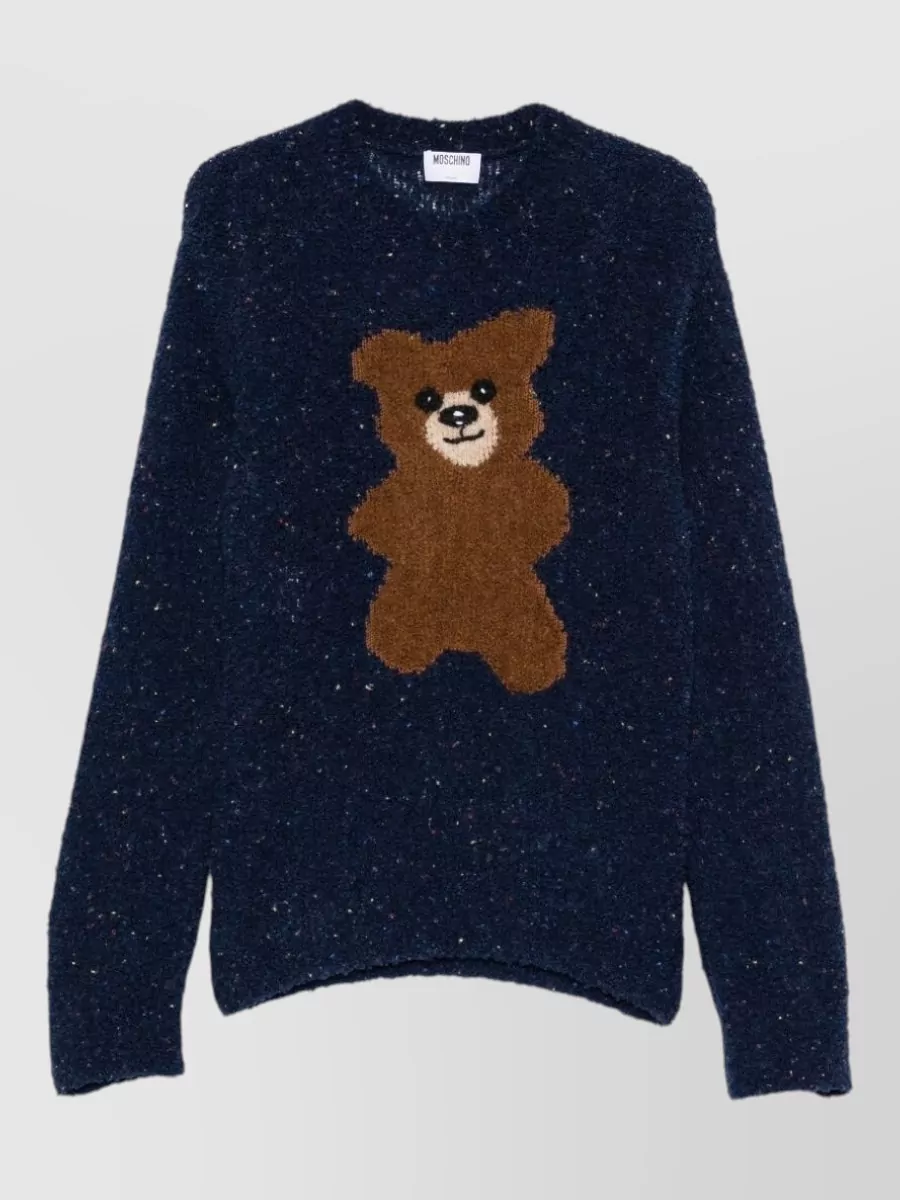 Moschino bouclé wool teddy bear crewneck jumper