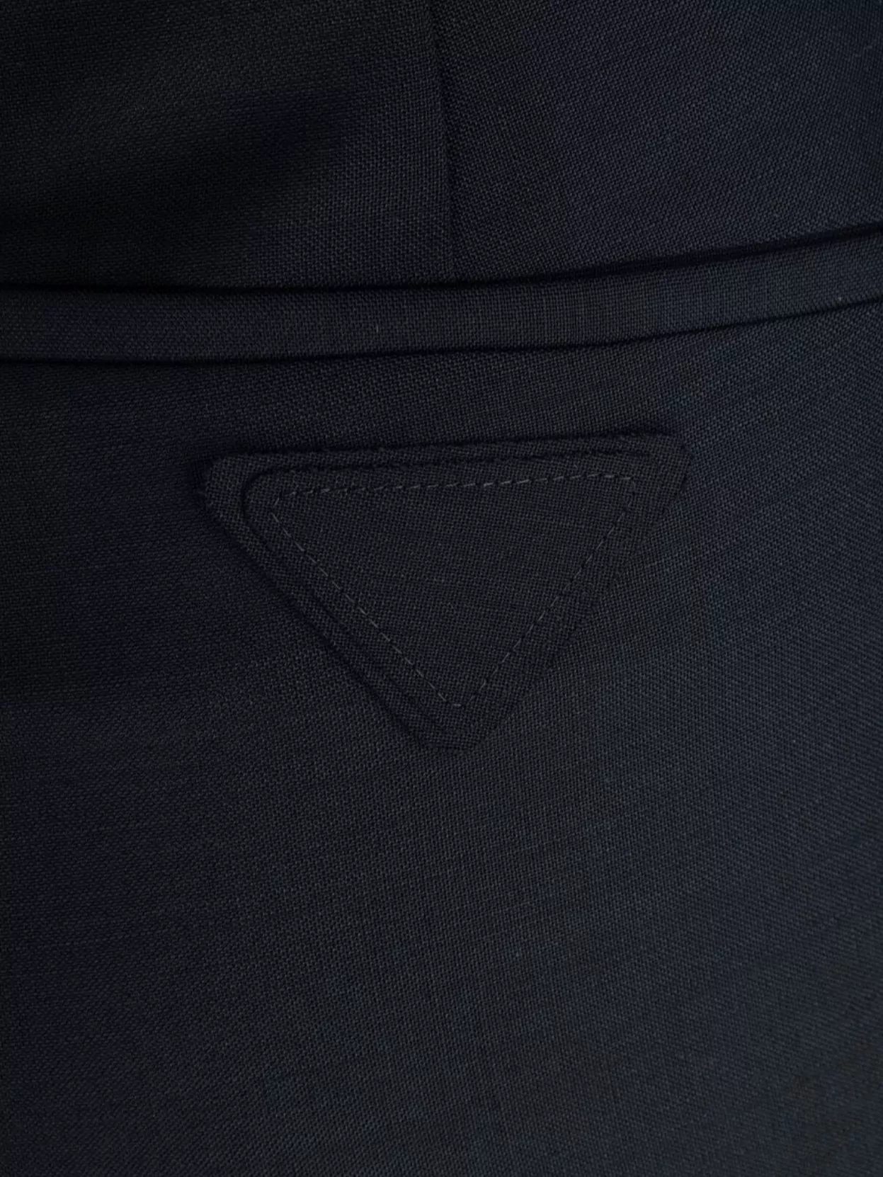 Prada High Waist Pleated Trousers With Back Pocket