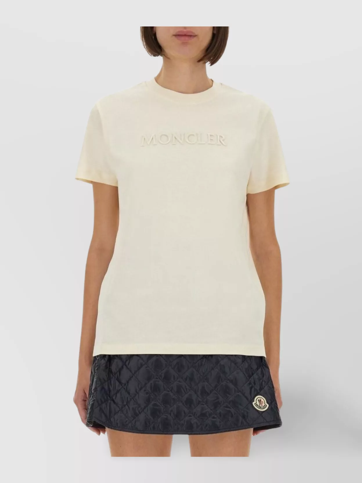 Moncler Logo Embroidered Cotton Crew Neck T-Shirt