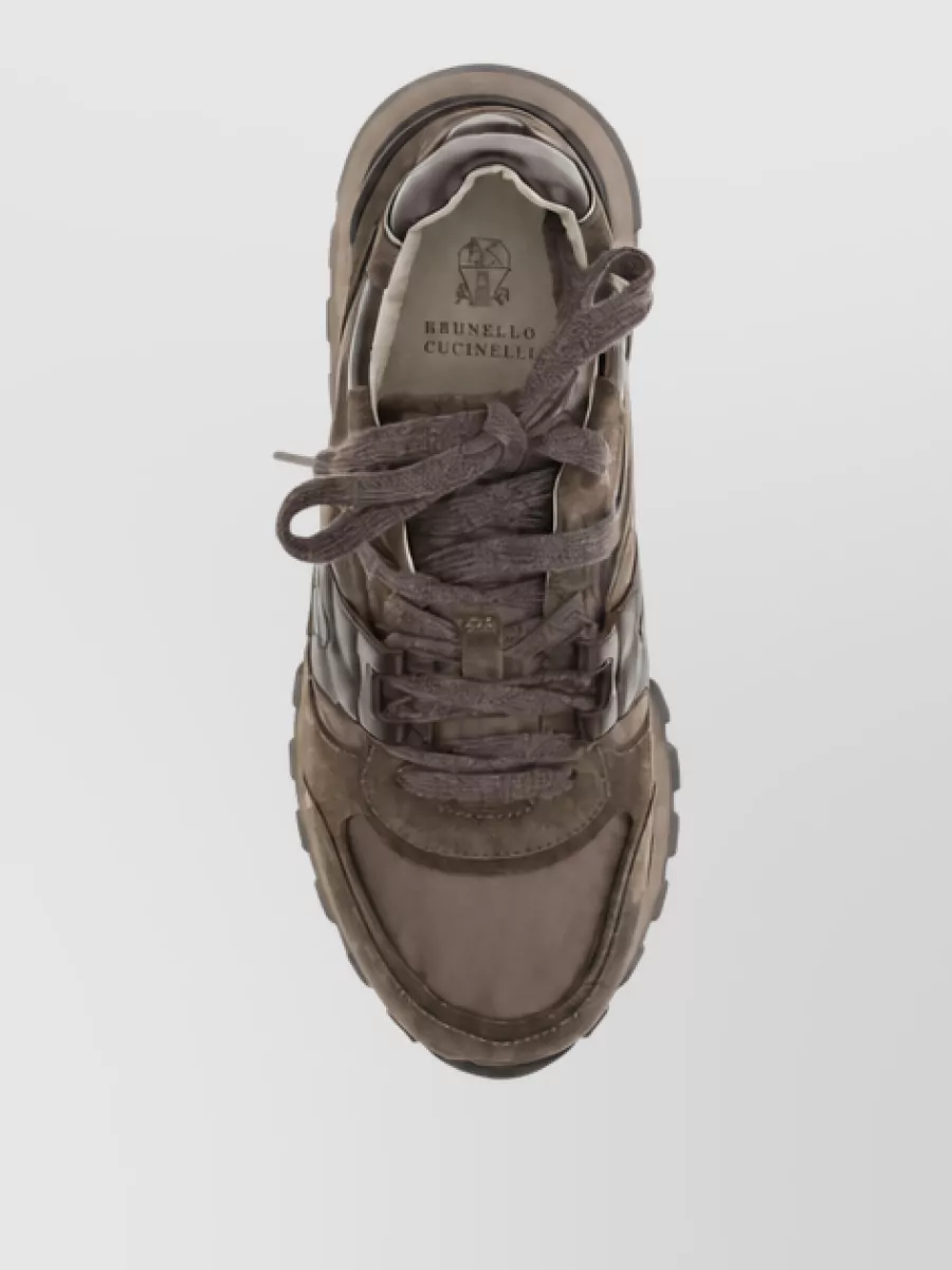 Brunello Cucinelli Leather Lace-Up Sneakers