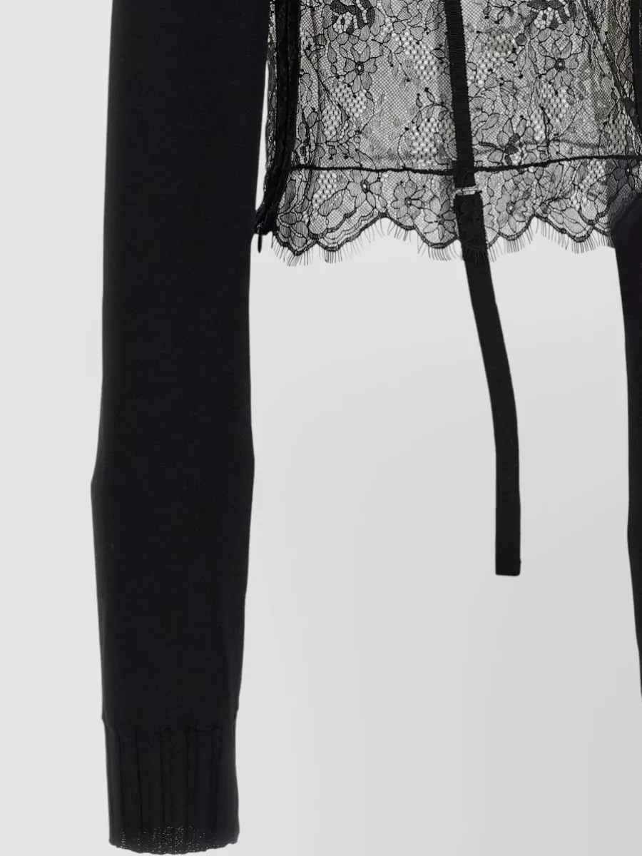 Giuseppe Di Morabito Sweater Featuring Lace And Sheer Panels