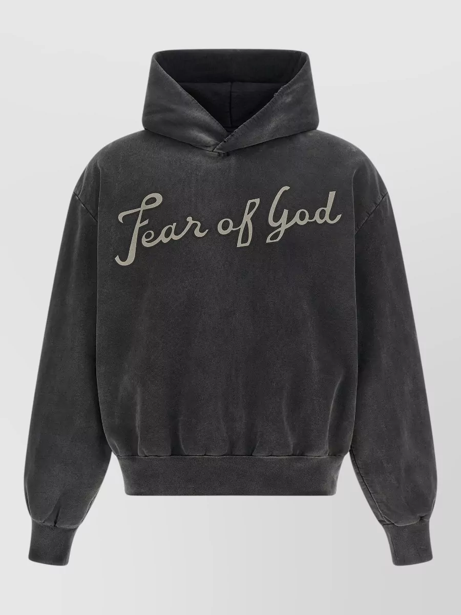 Fear Of God cotton printed long-sleeve hoodie