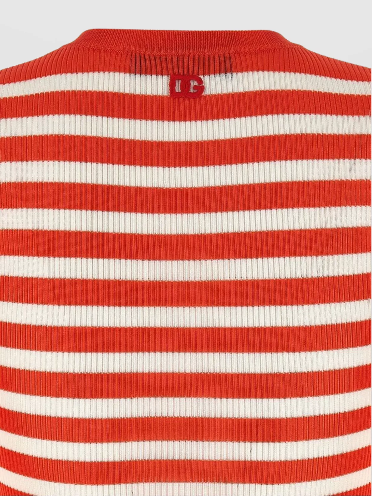 Dolce&Gabbana Striped Crew Neck Ribbed Knit Cardigan