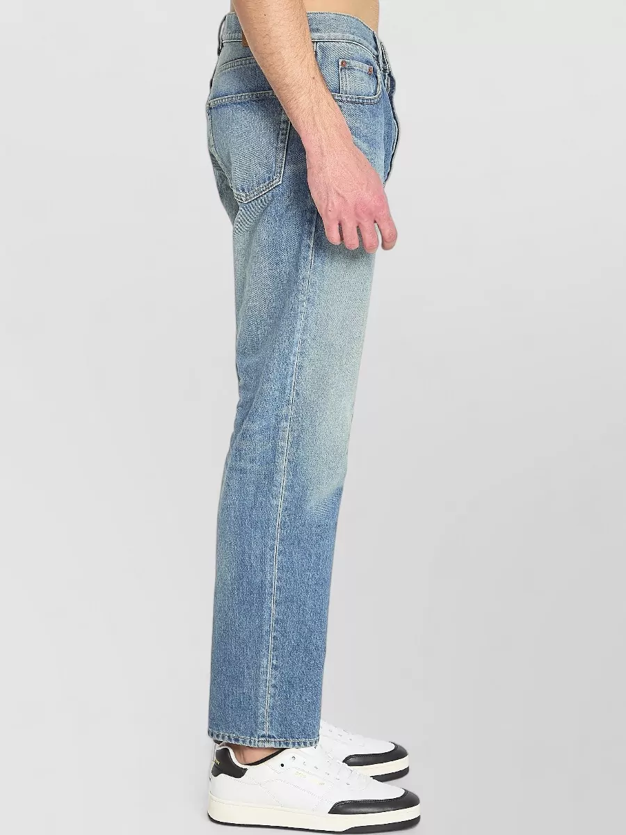 Saint Laurent Denim Mid-Rise Straight-Leg Jeans