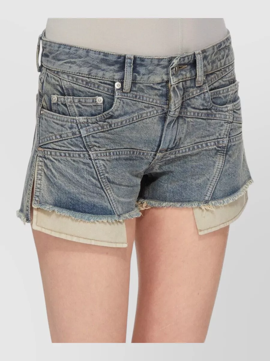 Rick Owens Drkshdw denim straight-leg cut-off shorts