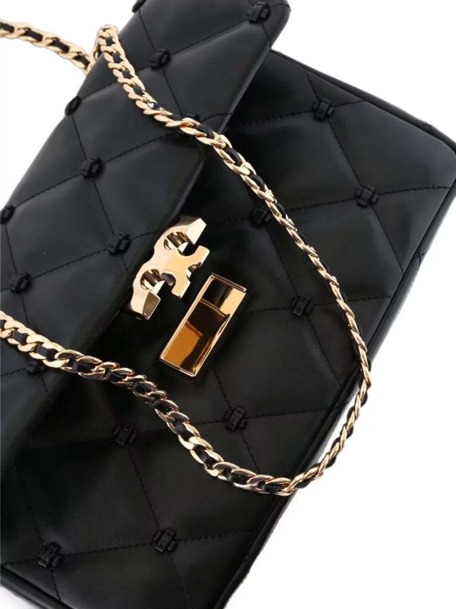 Tory Burch Bunny Knot Lambskin Leather Clutch Bag
