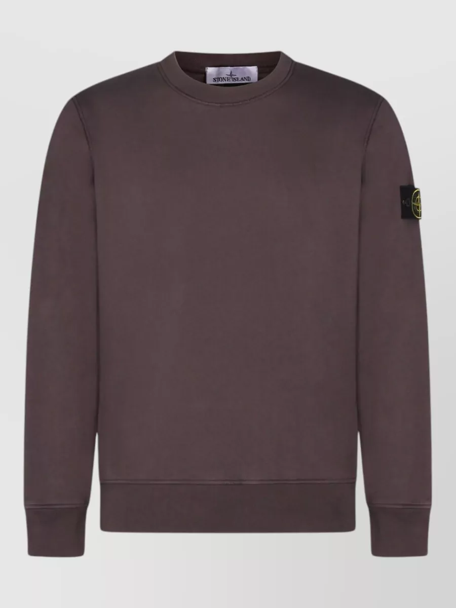 Stone Island Ribbed Cotton Crew Neck Sweatshirt