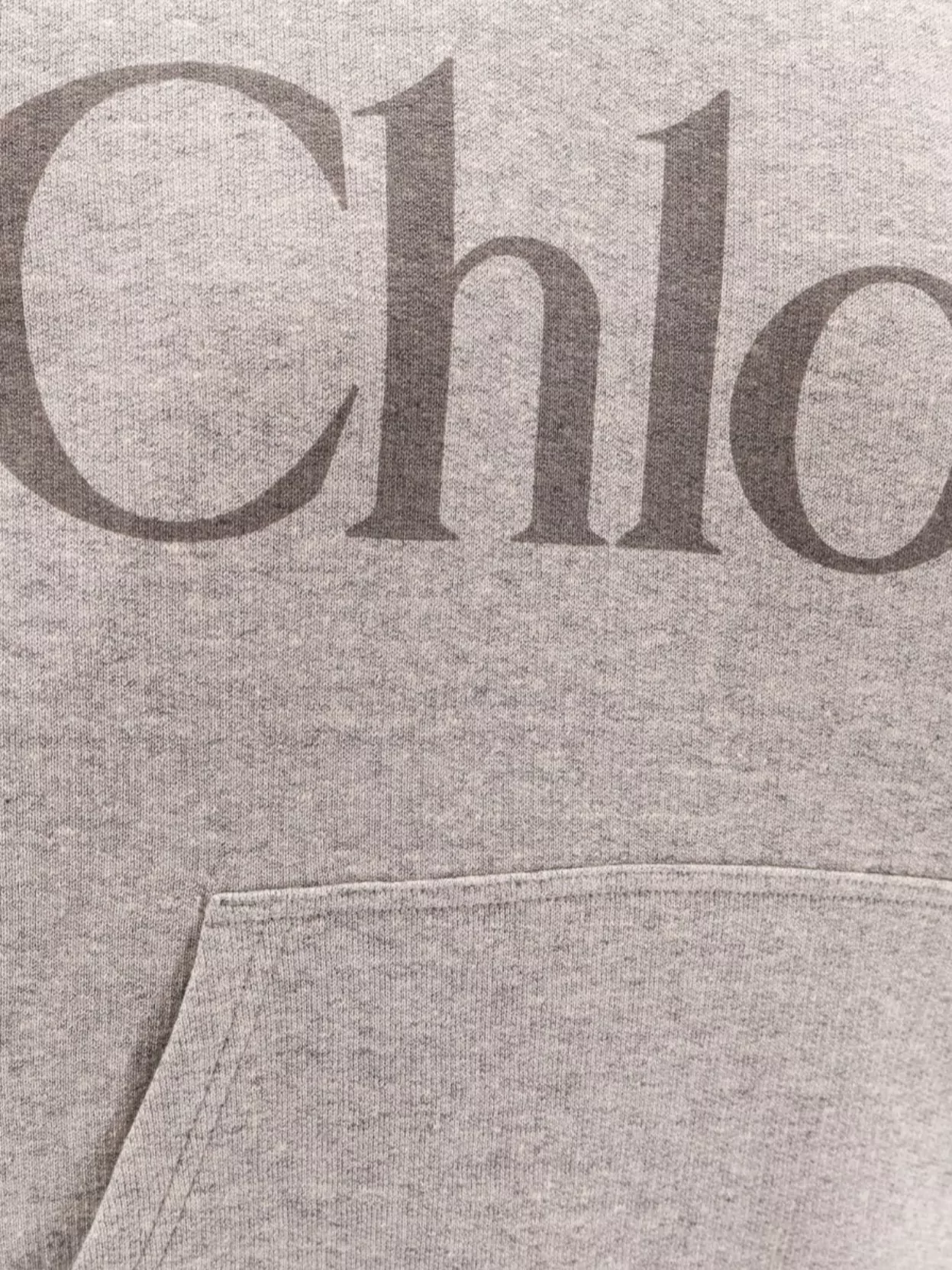 Chloé Hooded Cotton Blend Sweatshirt With Kangaroo Pocket In Brown