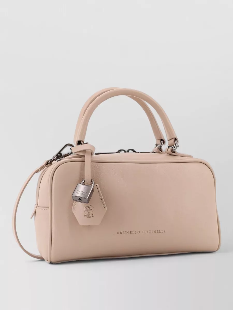 Brunello Cucinelli Boston Explorer Small Leather Shoulder Bag