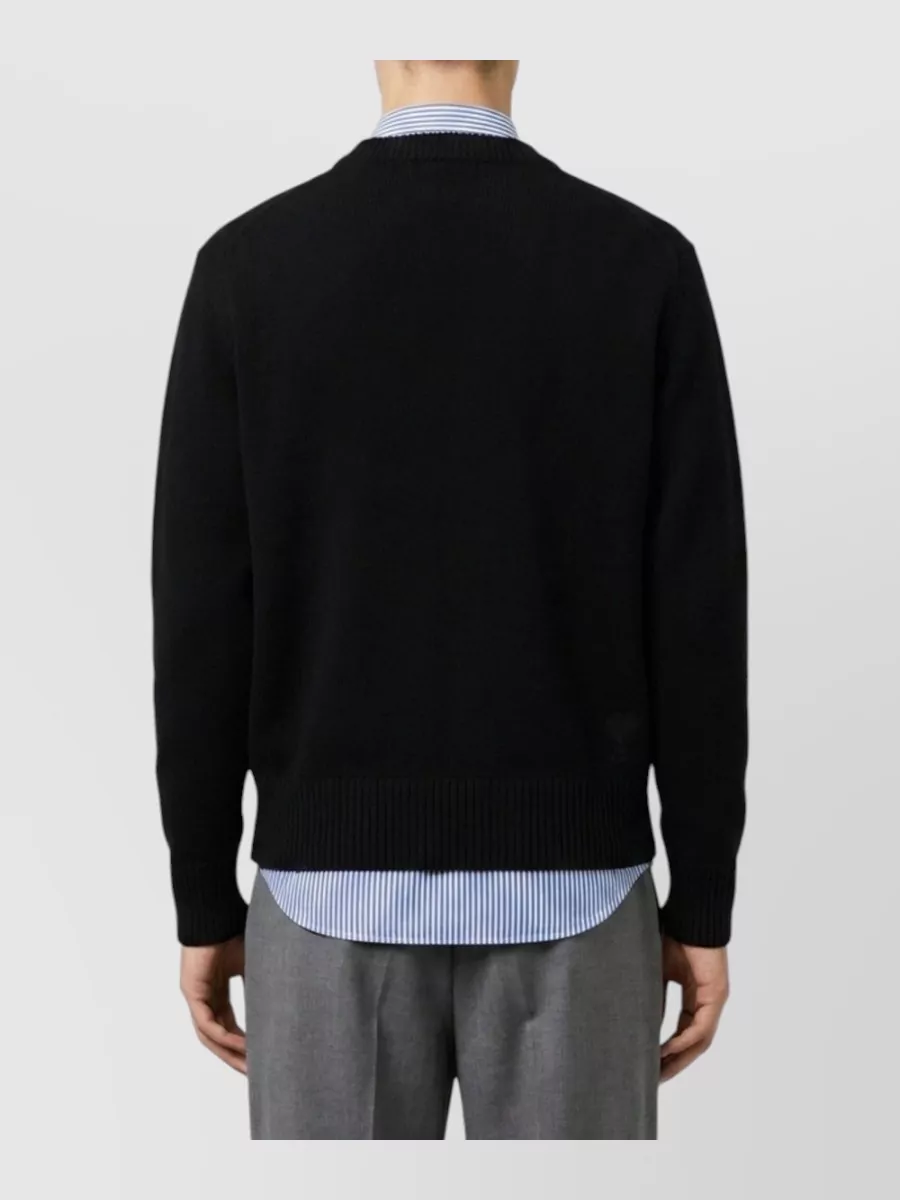 Ami Paris Cashmere Ribbed Crewneck Regular-Fit Jumper