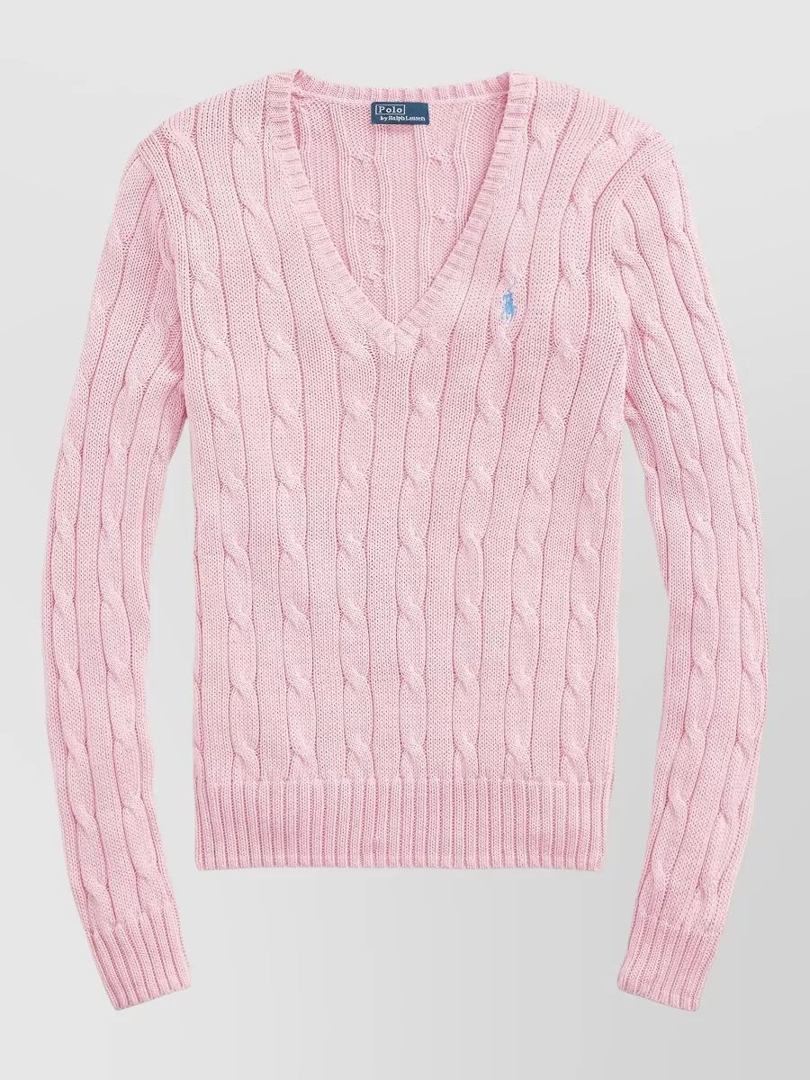 Polo Ralph Lauren Kimberly V Neck Cable Knit Pullover