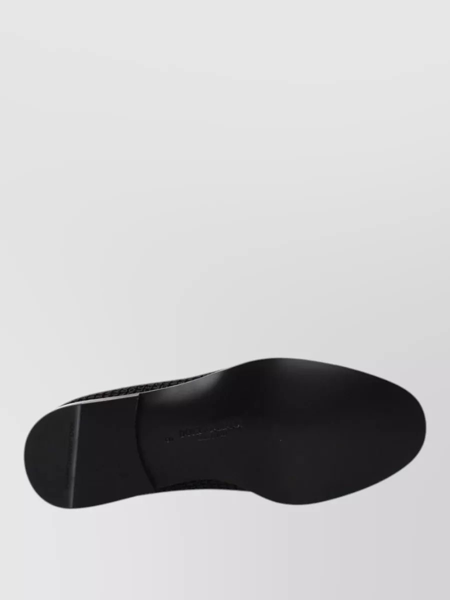 Dolce&Gabbana Velvet Logo-Print Loafers