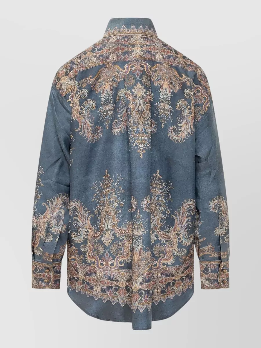 Zimmermann Silk Printed Long-Sleeve Shirt