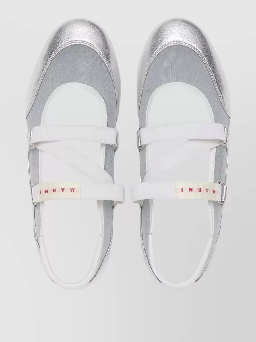 Marni Mesh And Leather Ballerina Shoes