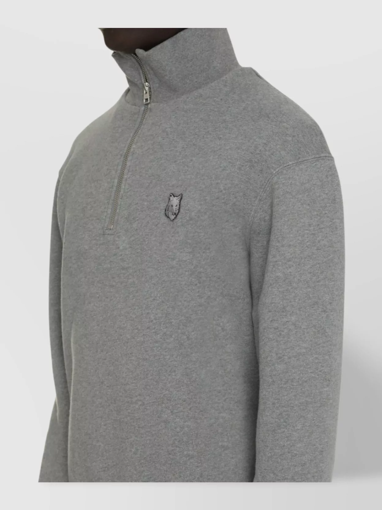 Maison Kitsuné Fox Patch High Collar Cotton Sweatshirt