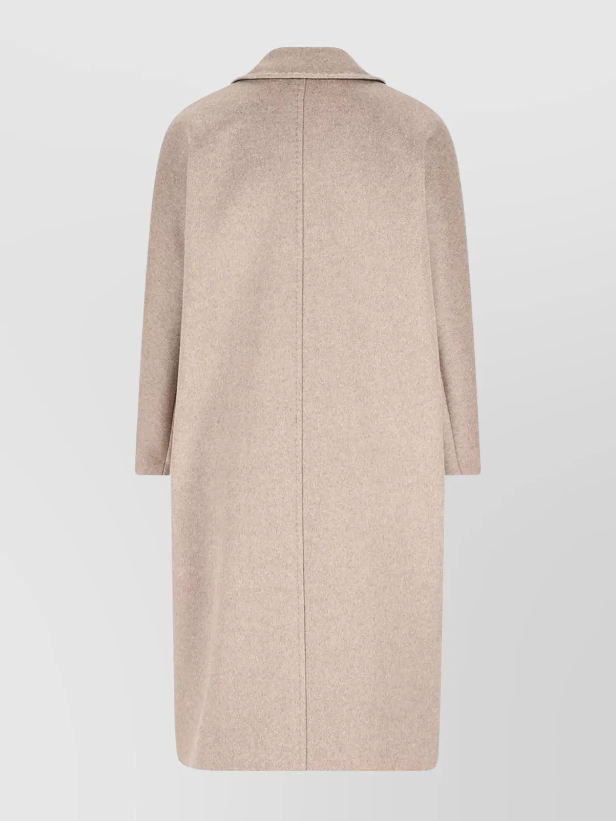 Max Mara Longline Double-breasted Coat Featuring Leather Undercollar In Multi