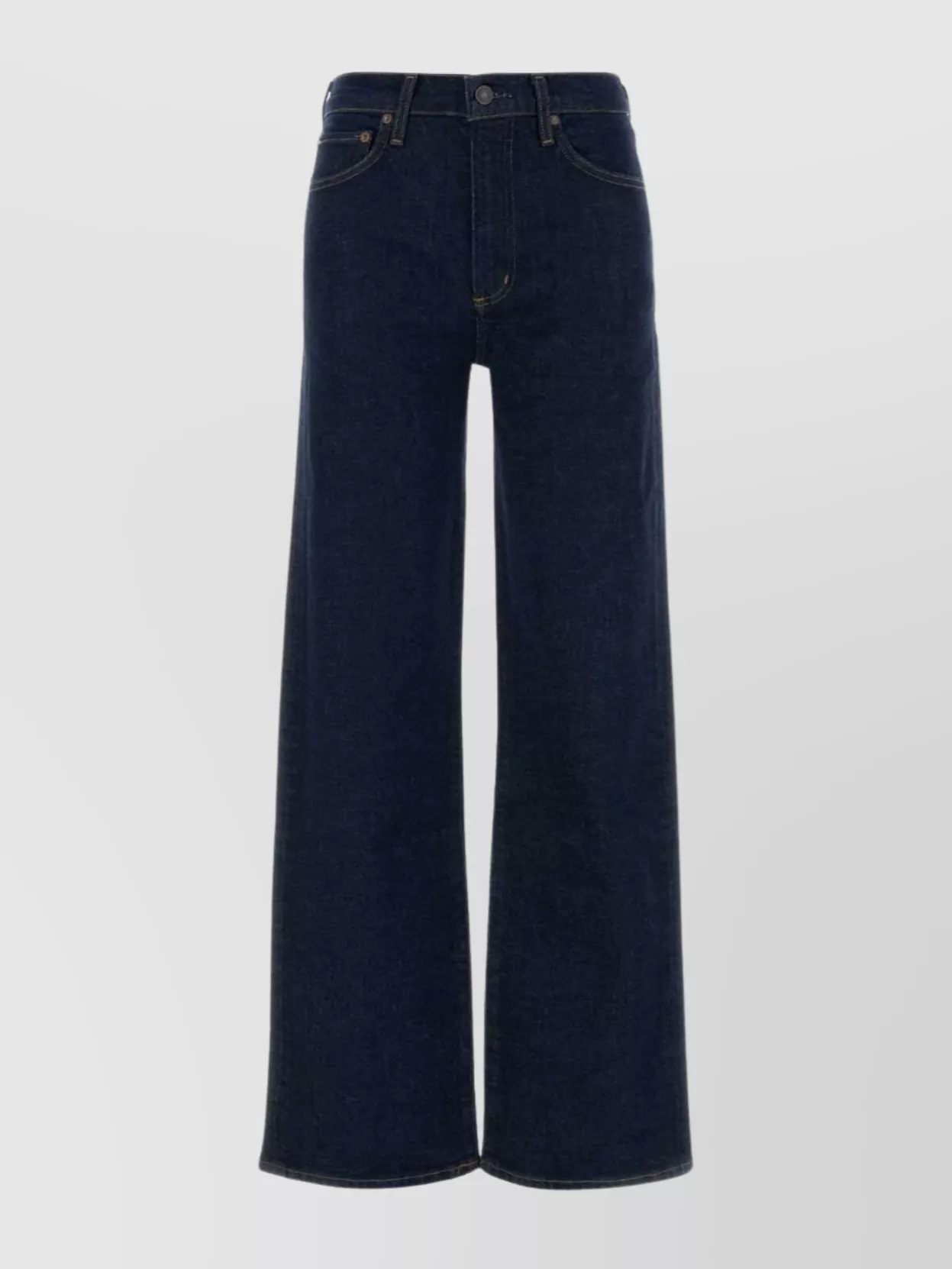 Agolde Wide Leg Stretch Denim Trousers In Blue
