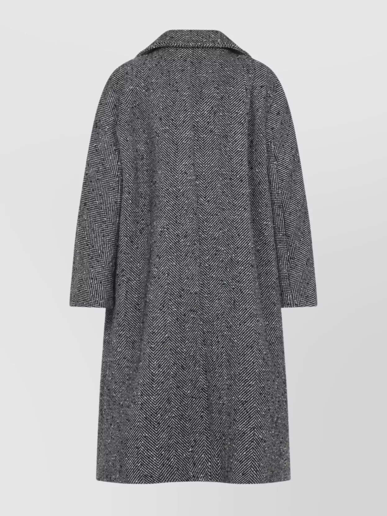 Dolce & Gabbana Herringbone Pattern Coat Long Sleeves In Black