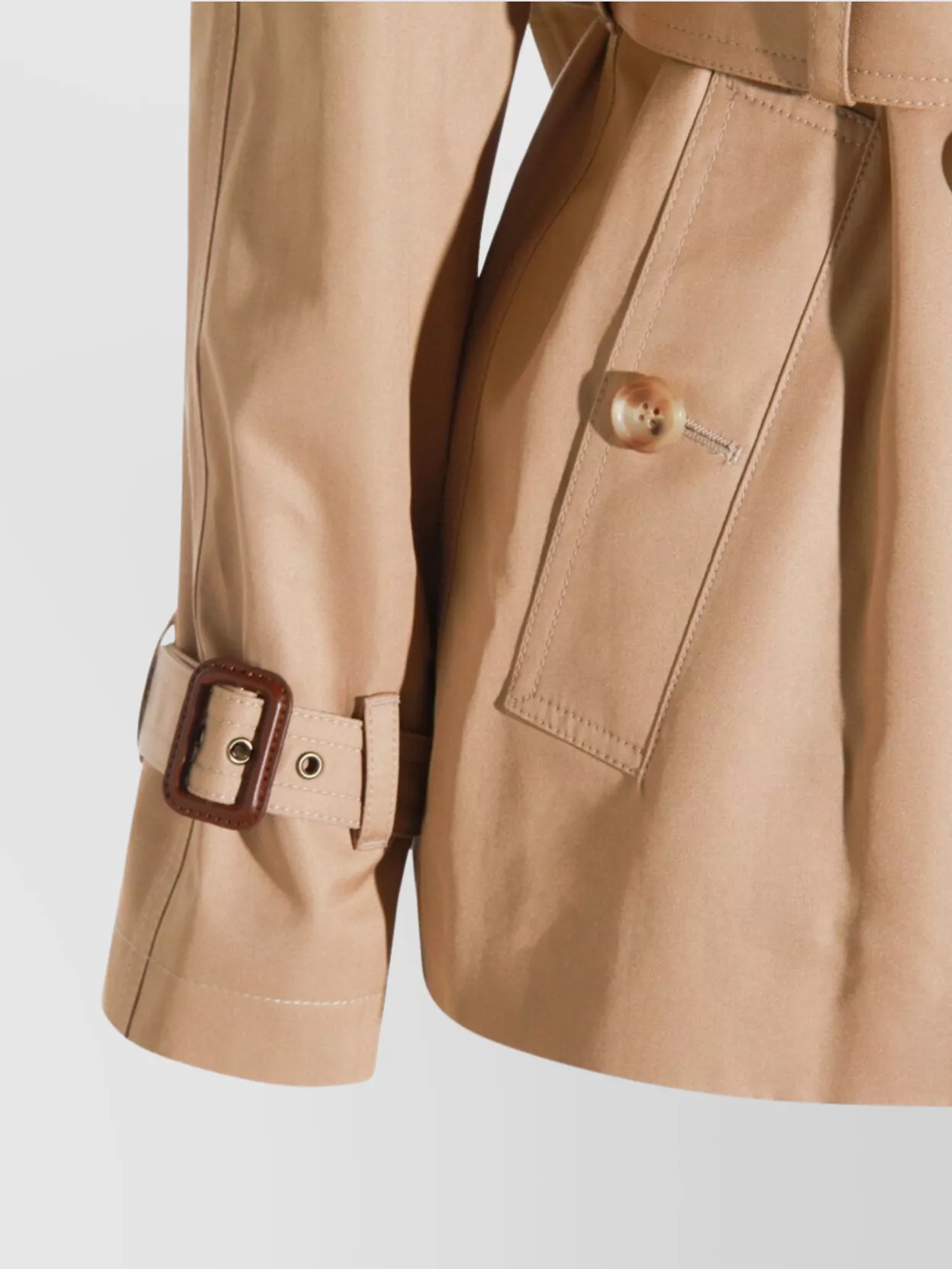 Chloé Belted Double-breasted Overcoats Epaulettes In Neutral