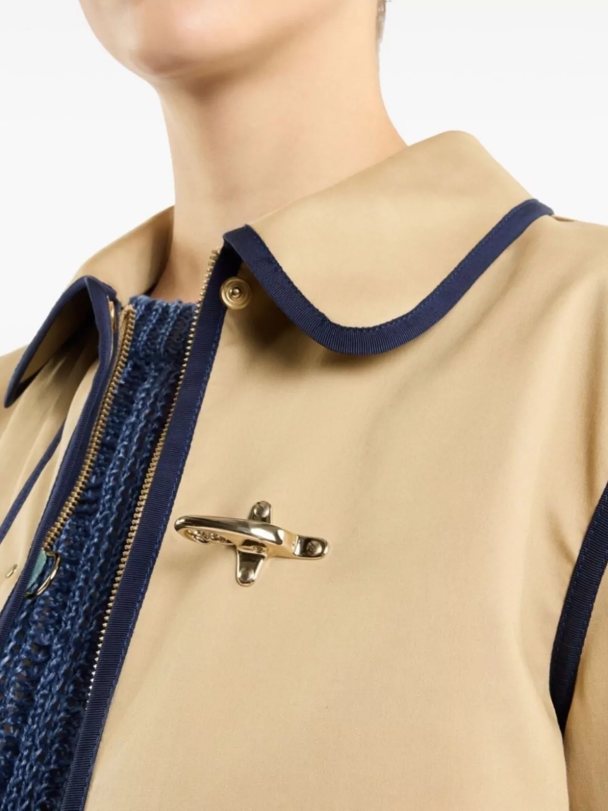 Fay Stretch Gabardine Caban Jacket