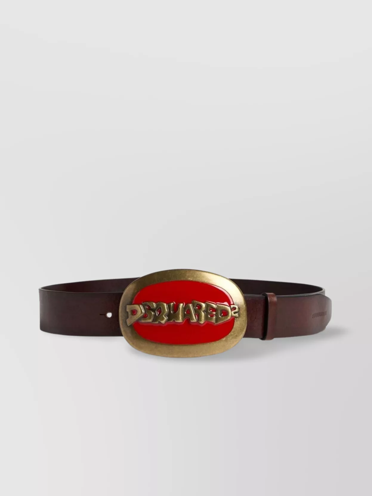 Shop Dsquared2 Leather Belt With Logo Buckle Detail