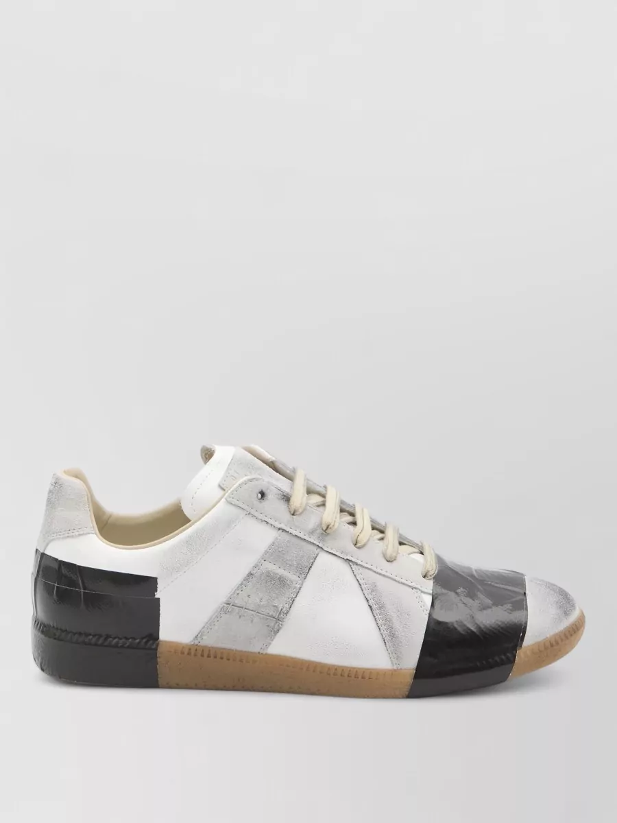 Maison Margiela Low Top Sneakers Contrast Panels Design