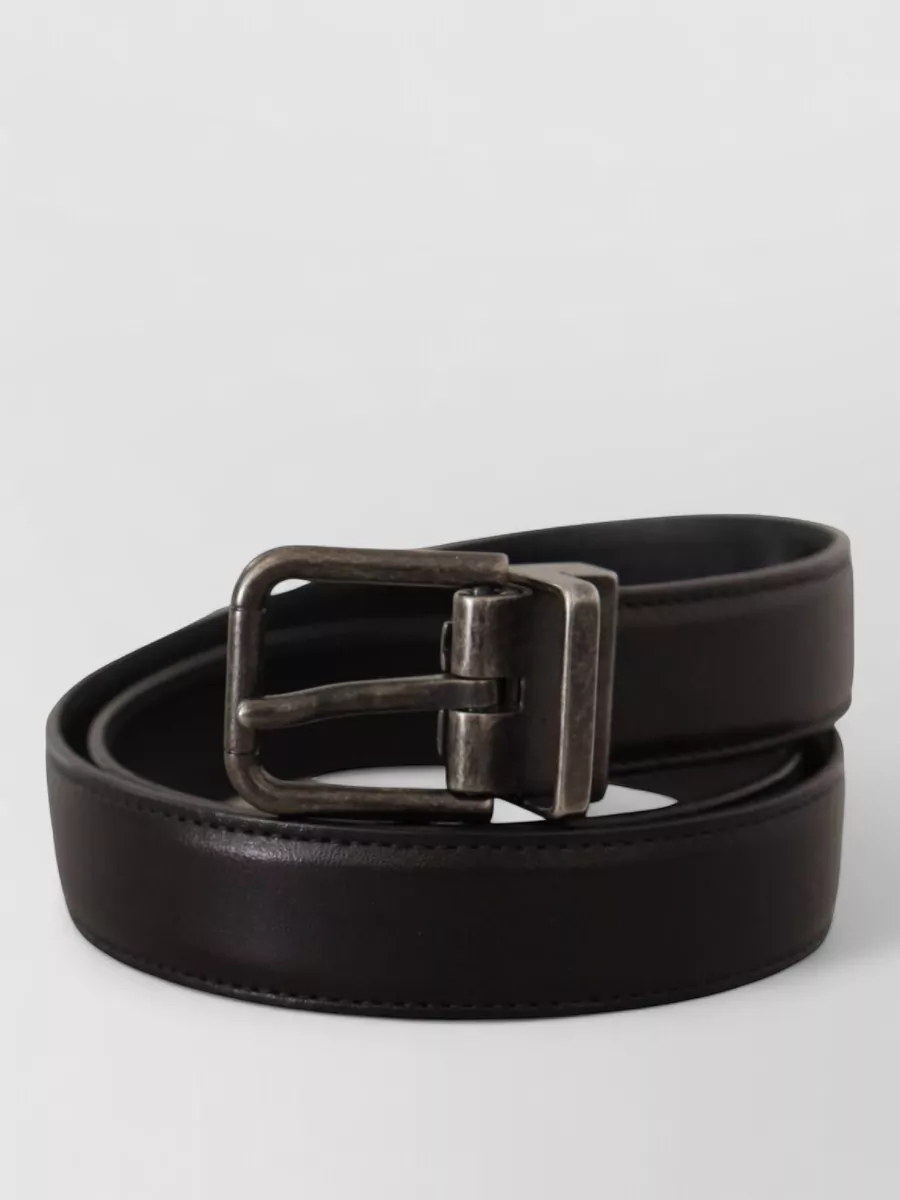 Dolce&Gabbana Leather Logo Buckle Belt