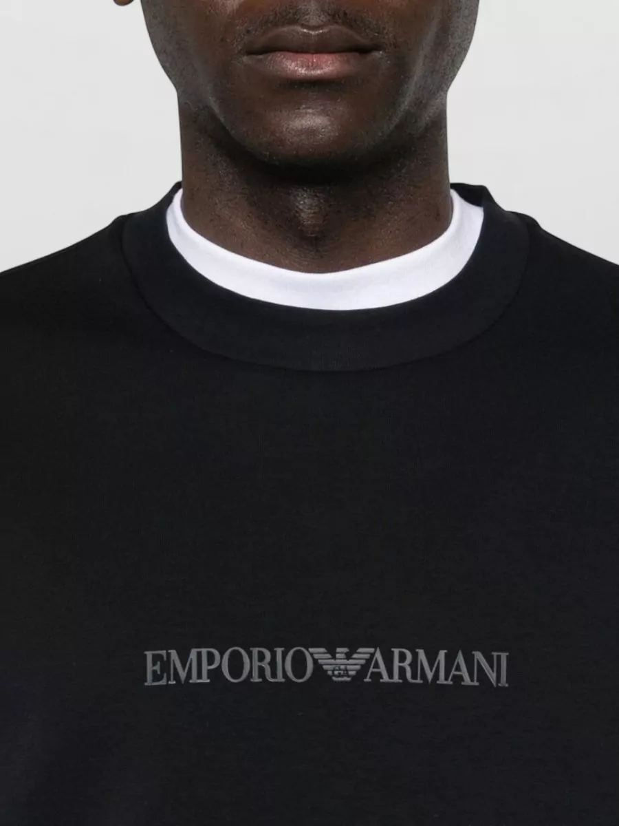 Emporio Armani Ribbed Cuff Cotton Sweatshirt