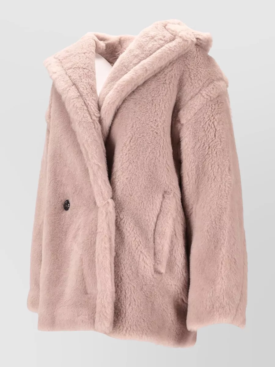 Max Mara Double Breasted Jacket Soft Texture Lapels Pockets