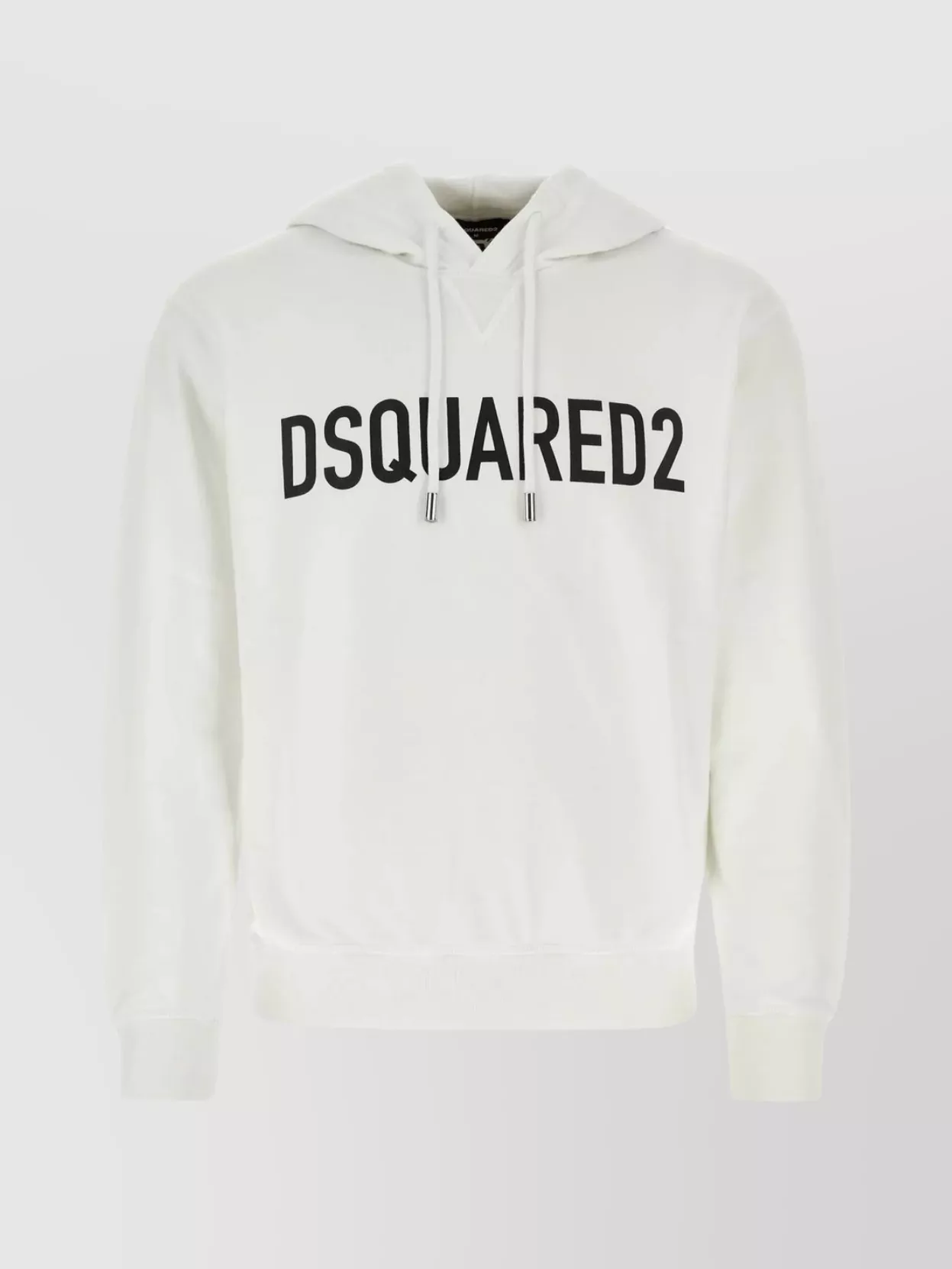 Shop Dsquared2 Cotton Hooded Loose-fit Pullover With Kangaroo Pocket In Cream